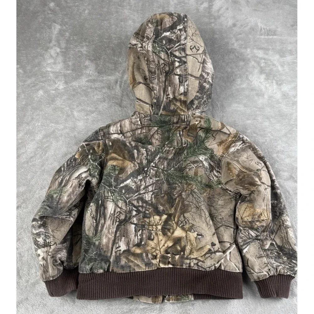 Carhartt Kids Jacket XXS 4-5 Realtree Camo Hooded Quilted Lined Hunting